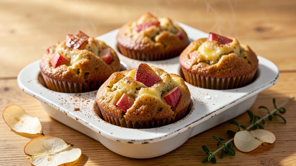 Apple Cheese Muffins Recipe: Buttery Streusel Crowns Tart Apple Filling