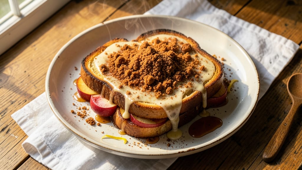 Apple Fritter Bread French Toast Recipe: Caramelized Bites With Crispy Streusel Crunch