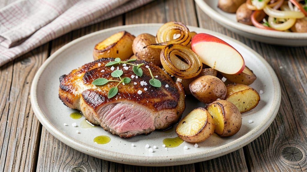 Pork Chop Apple Onion Potato Recipe: One-Pan Roast for Crispy Edges and Tender Meat