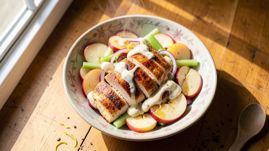 Apple Cake Tea Room Chicken Salad Recipe: Crunchy Celery and Warm Spiced Apple Layers